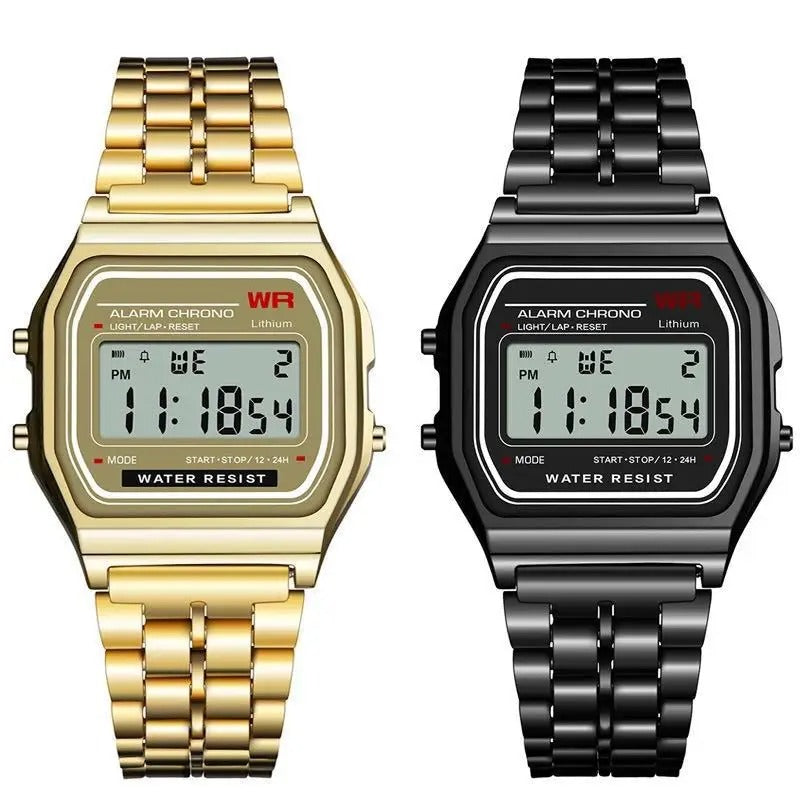 Neue Montre Homme F-91W Stahlband Uhr Für Männer LED Digital Sport - AnavaShop