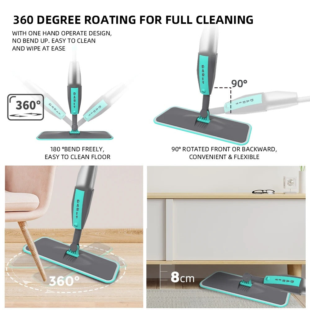 Magic Bodenreinigungsbesen mit Mikrofaser-Pads 360° ° Rotation Flat Spray - AnavaShop