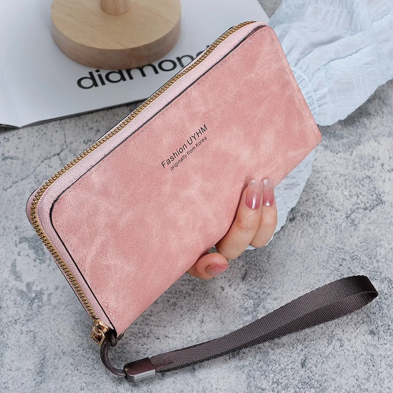 Damen halten eine lange Geldbörse 2025, neue koreanische Handtasche
