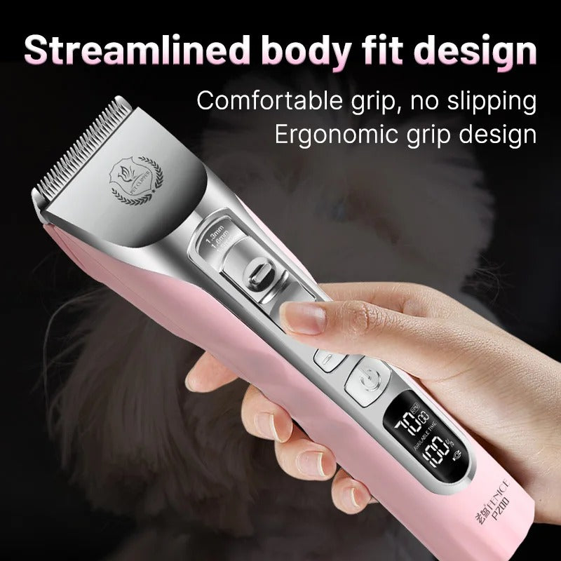 Fenice Sakura Rosa Hundehaarschneidemaschine, 5000 mA Kapazität, kabelloser LCD - AnavaShop