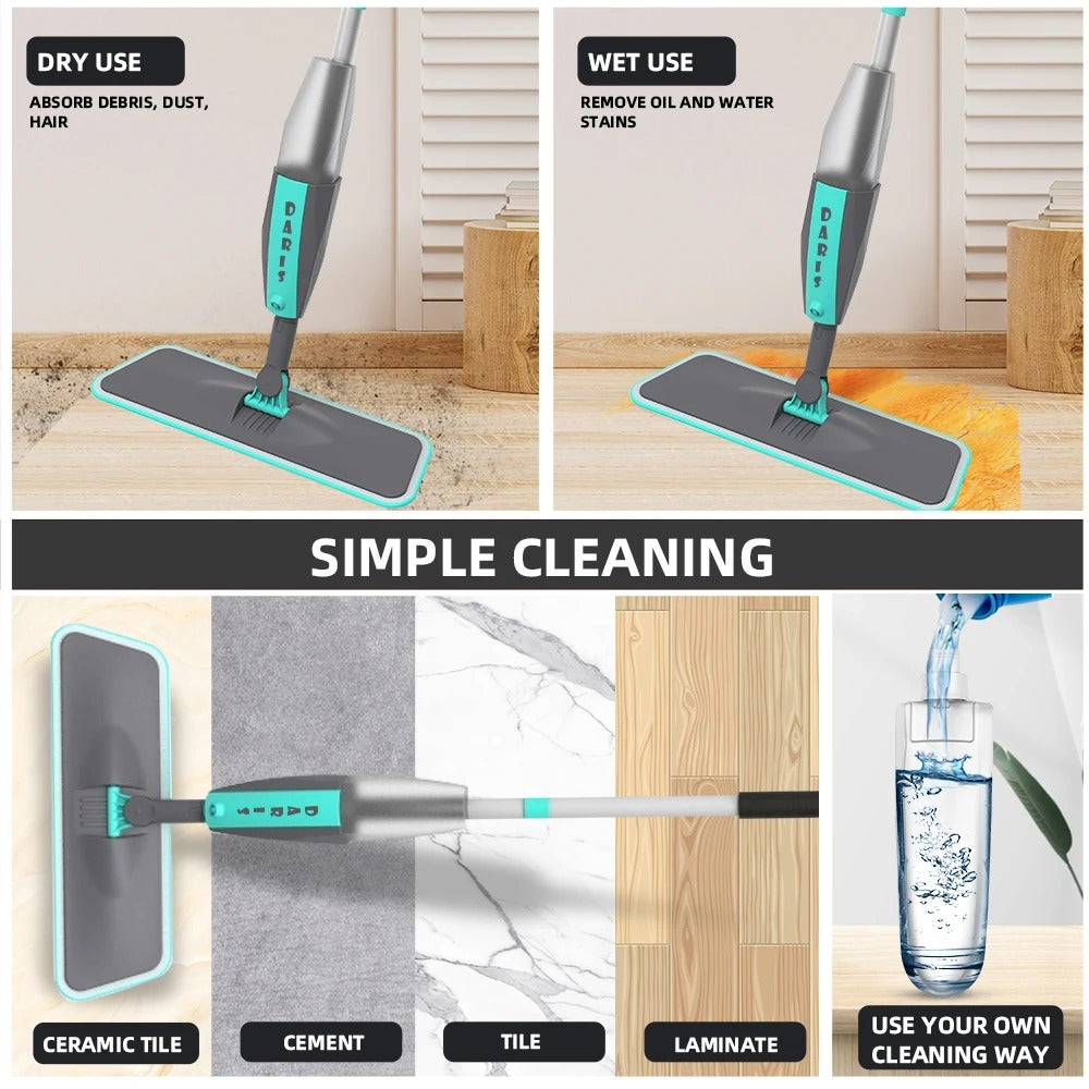 Magic Bodenreinigungsbesen mit Mikrofaser-Pads 360° ° Rotation Flat Spray - AnavaShop