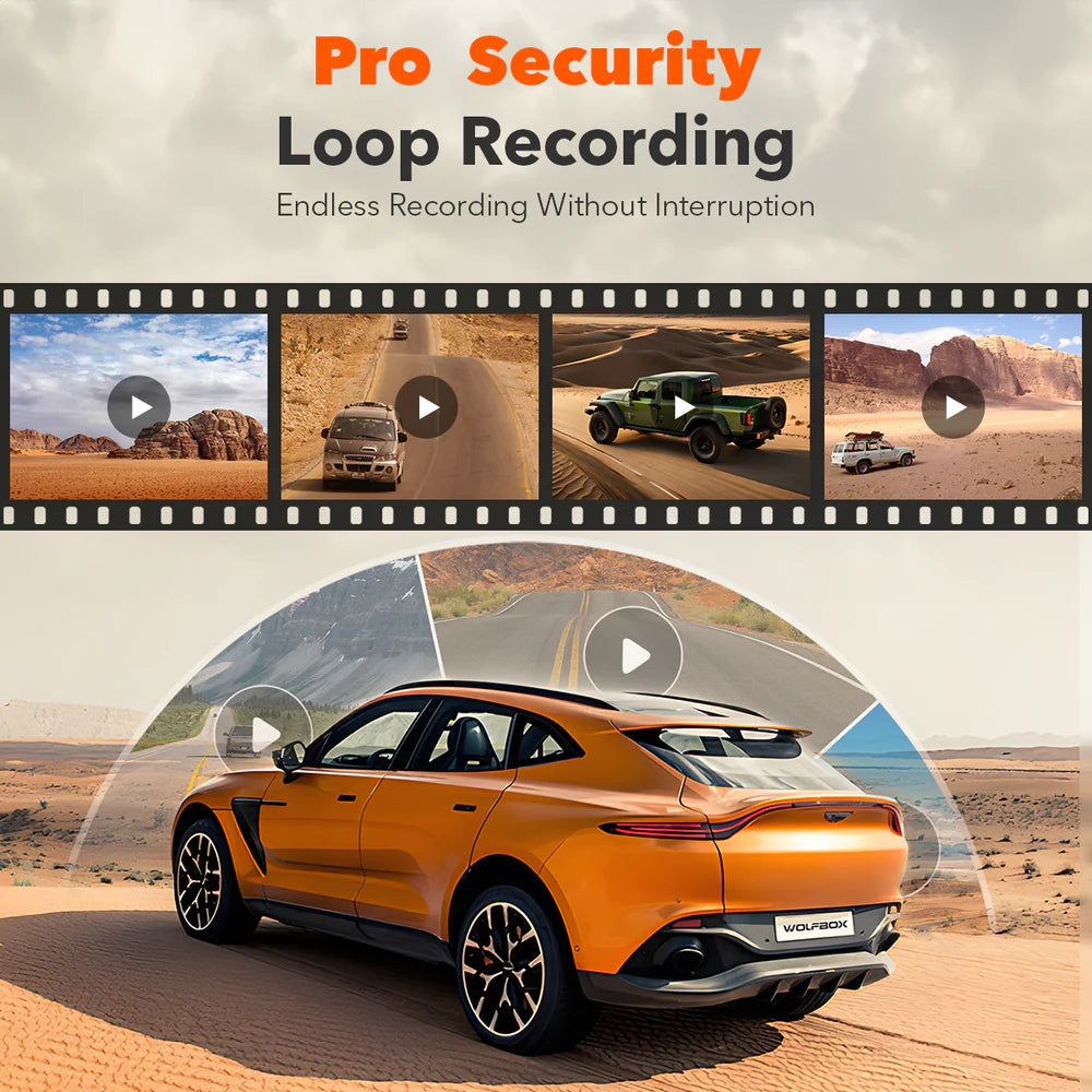 WOLFBOX G900Pro 12MP WiFi Touchscreen Rückspiegel Dashcam Smart Mirror - AnavaShop