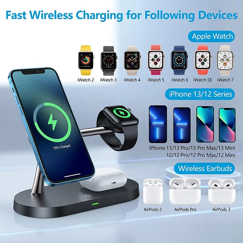 Magnetic 3-in-1 Wireless Charger Station - AnavaShop