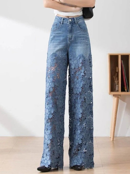 Elegante Damen Jeans mit Spitze - AnavaShop