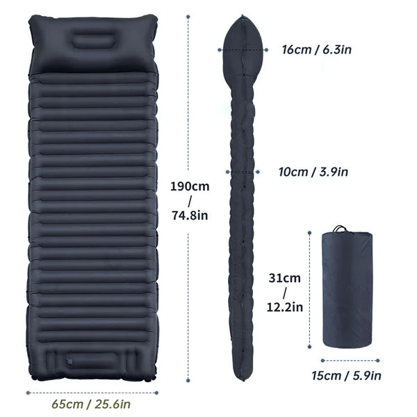 Leichtes Camping-Luftbett mit Kissen