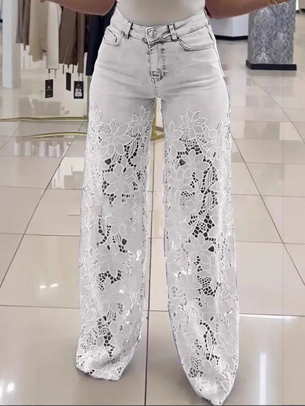 Elegante Damen Jeans mit Spitze - AnavaShop
