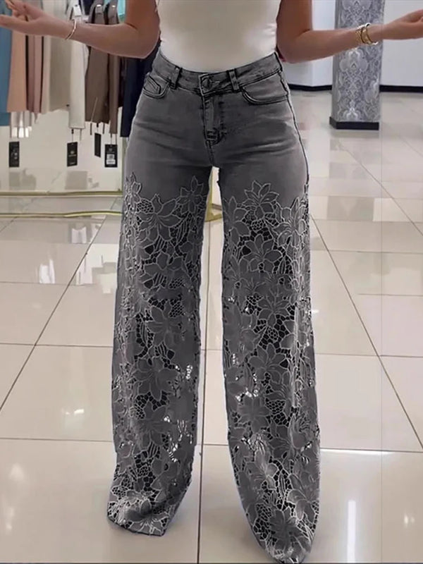Elegante Damen Jeans mit Spitze