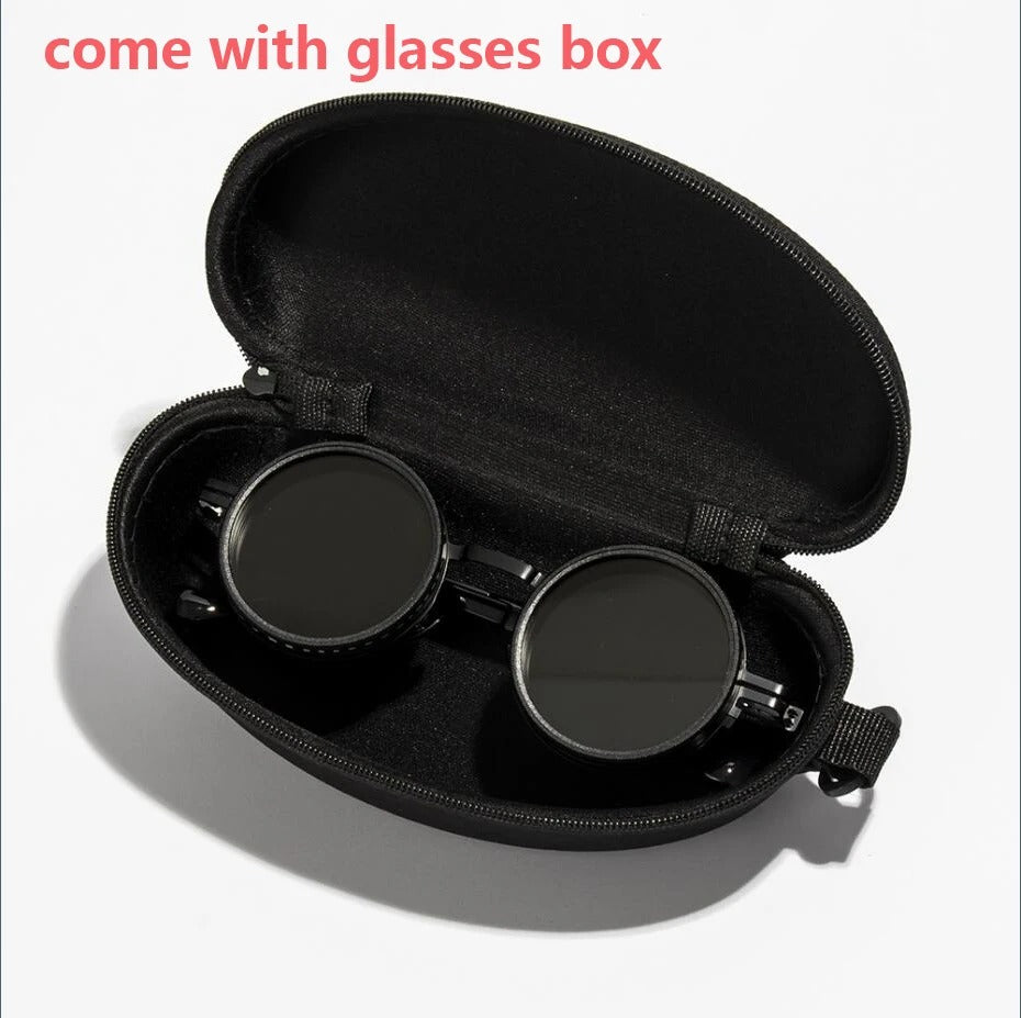 Polarisierte runde Sonnenbrille ND9 Einstellbare Dimmung Sonnenbrille Männer - AnavaShop