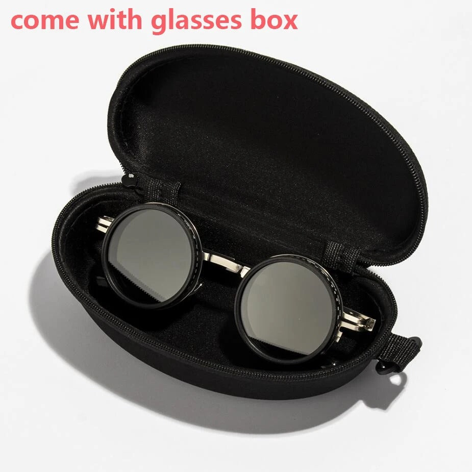 Polarisierte runde Sonnenbrille ND9 Einstellbare Dimmung Sonnenbrille Männer - AnavaShop
