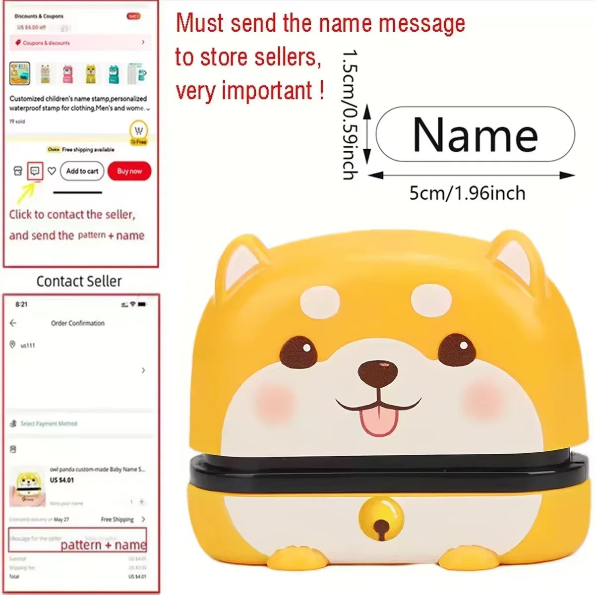 Personalisierte Namensstempel für Kinder - AnavaShop