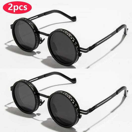 Polarisierte runde Sonnenbrille ND9 Einstellbare Dimmung Sonnenbrille Männer - AnavaShop