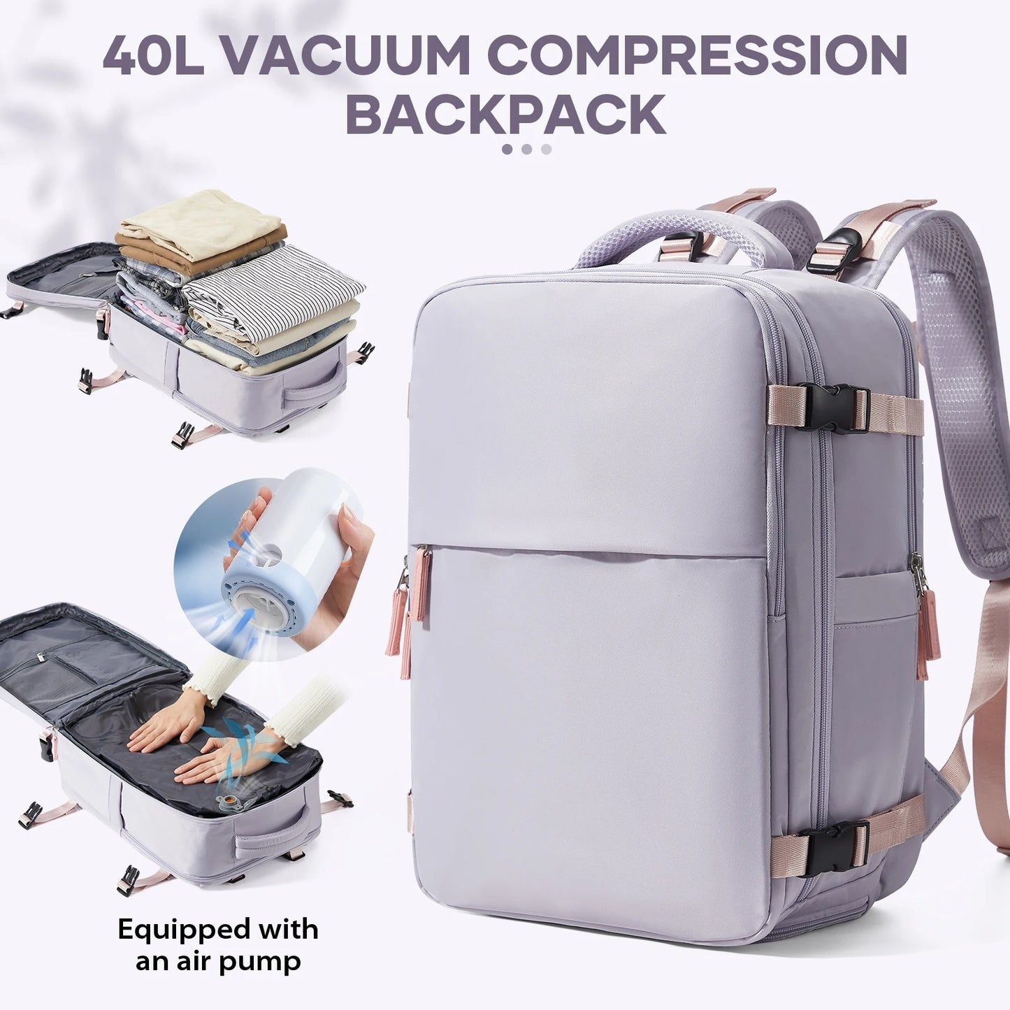 Vakuum-Rucksack, großer Reiserucksack für Damen - AnavaShop
