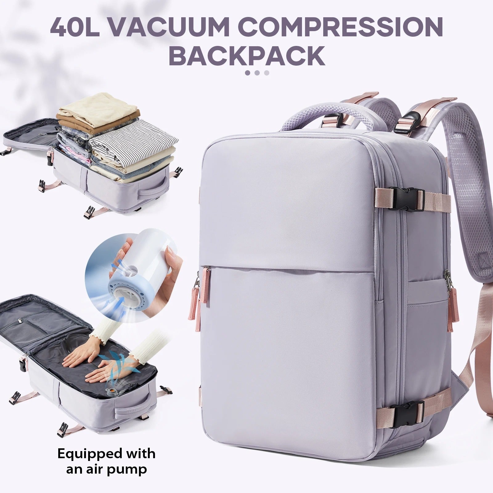 Vakuum-Rucksack, großer Reiserucksack für Damen - AnavaShop