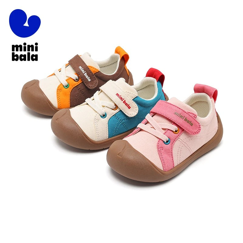 Mini-Balabala-Leinwandschuhe für Kinder mit Klettverschluss, lässige Outdoor-Sneaker für Jungen und Mädchen