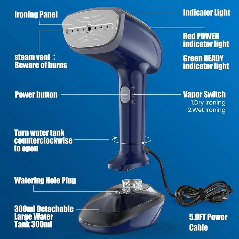 Leistungs starker Hand dampfer-1800w mit schneller Keramik-Aufheiz platte - AnavaShop