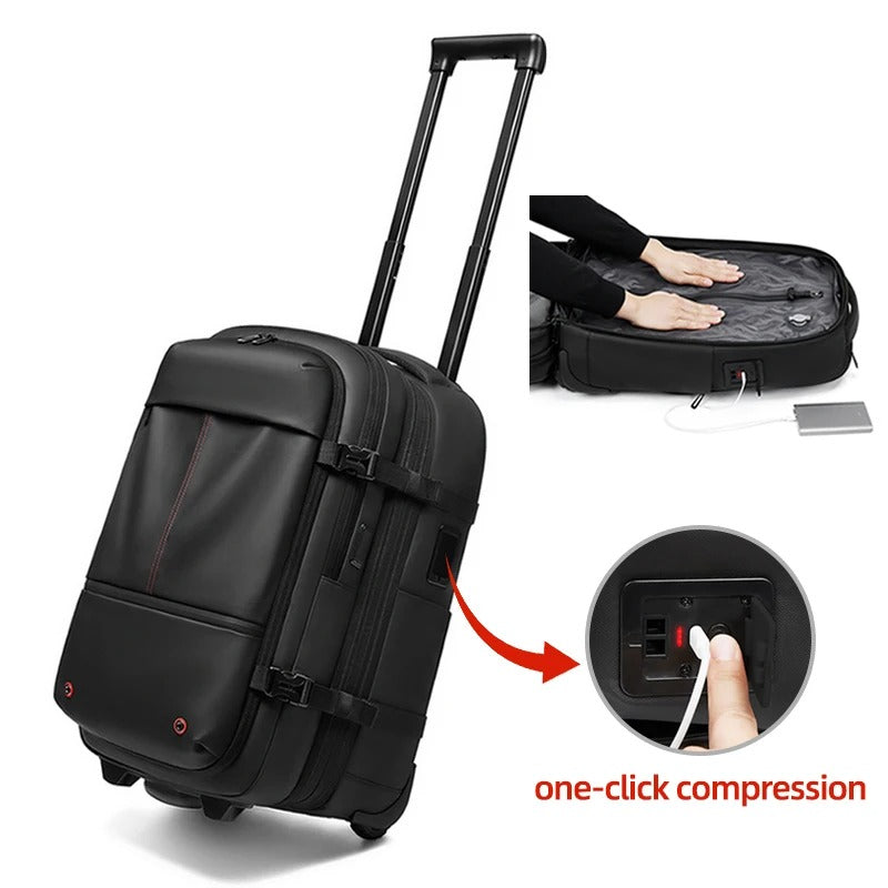 Reise-Trolley, Vakuum-Kompression, Business-Rucksäcke, Pumpe für Herren, Rucksack auf Rollen, Gepäck, Rolltaschen für Boardabl - AnavaShop