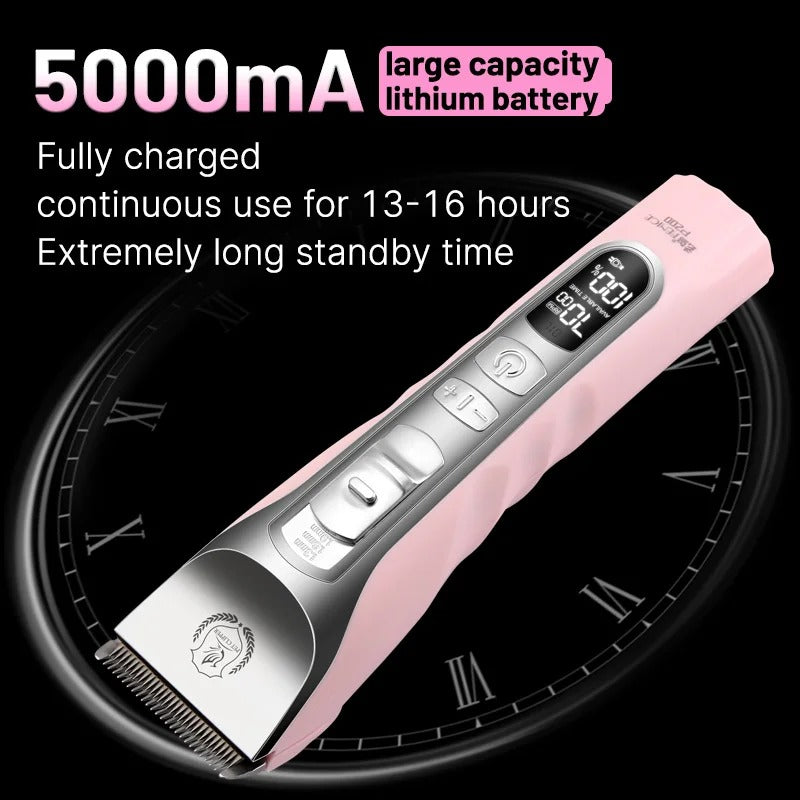 Fenice Sakura Rosa Hundehaarschneidemaschine, 5000 mA Kapazität, kabelloser LCD - AnavaShop