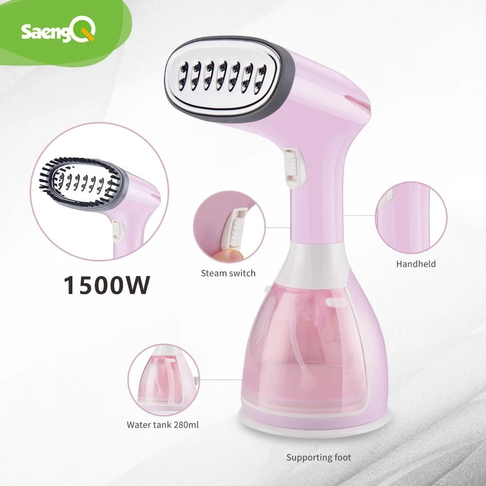 saengQ Handheld Garment Steamer 1500 W elektrisches Haushalts-Stoff-Dampfbügeleisen 280 ml tragbare vertikale schnelle Hitze zum Bügeln von Kleidung - AnavaShop