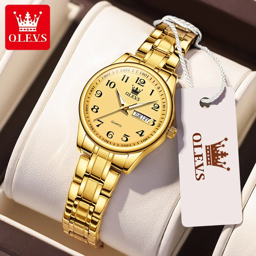 OLEVS Luxus Quarzuhr für Frauen Elegante Edelstahl Uhr - AnavaShop