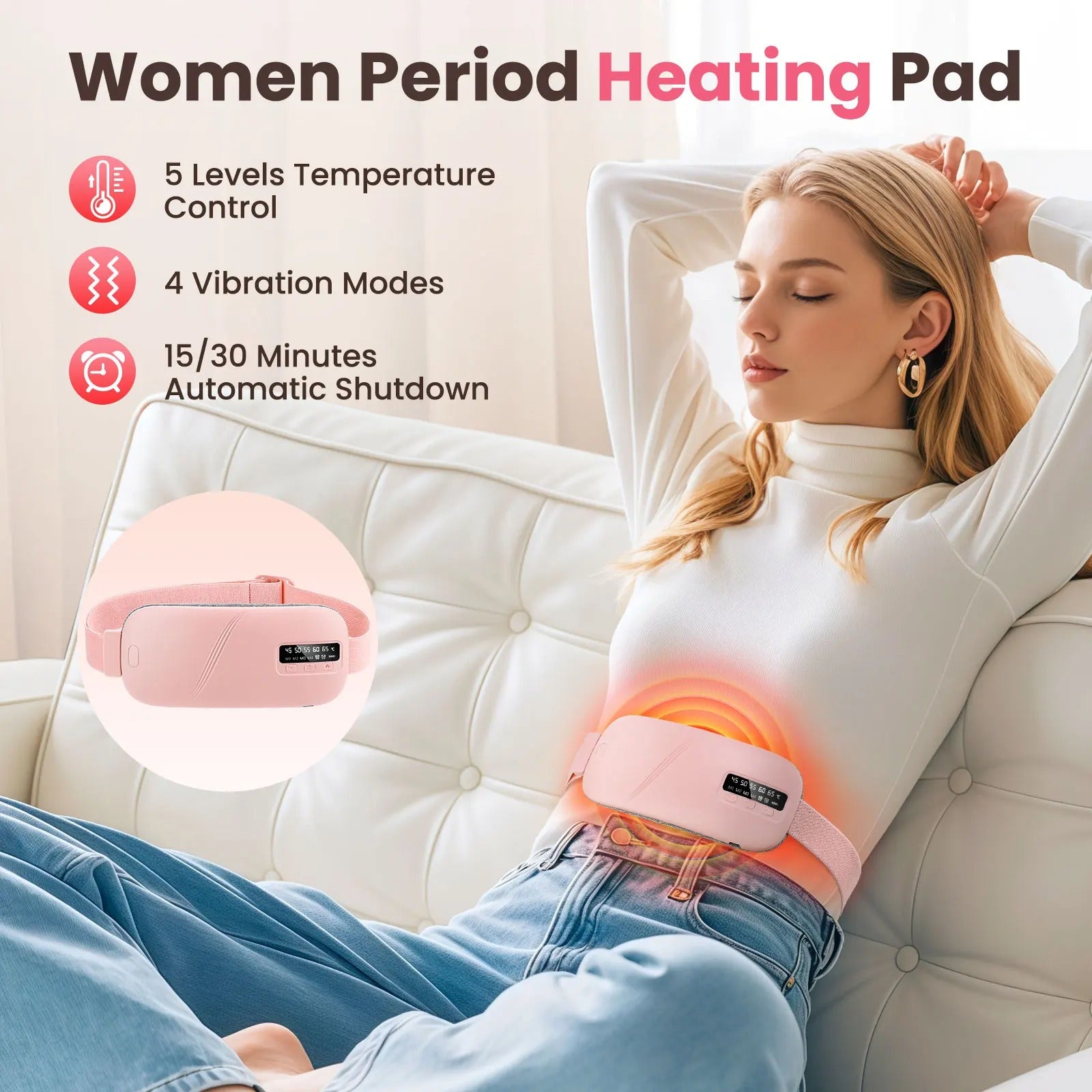 4-Modi-Periodenheizgürtel für Damen, Menstruationsentlastung - AnavaShop