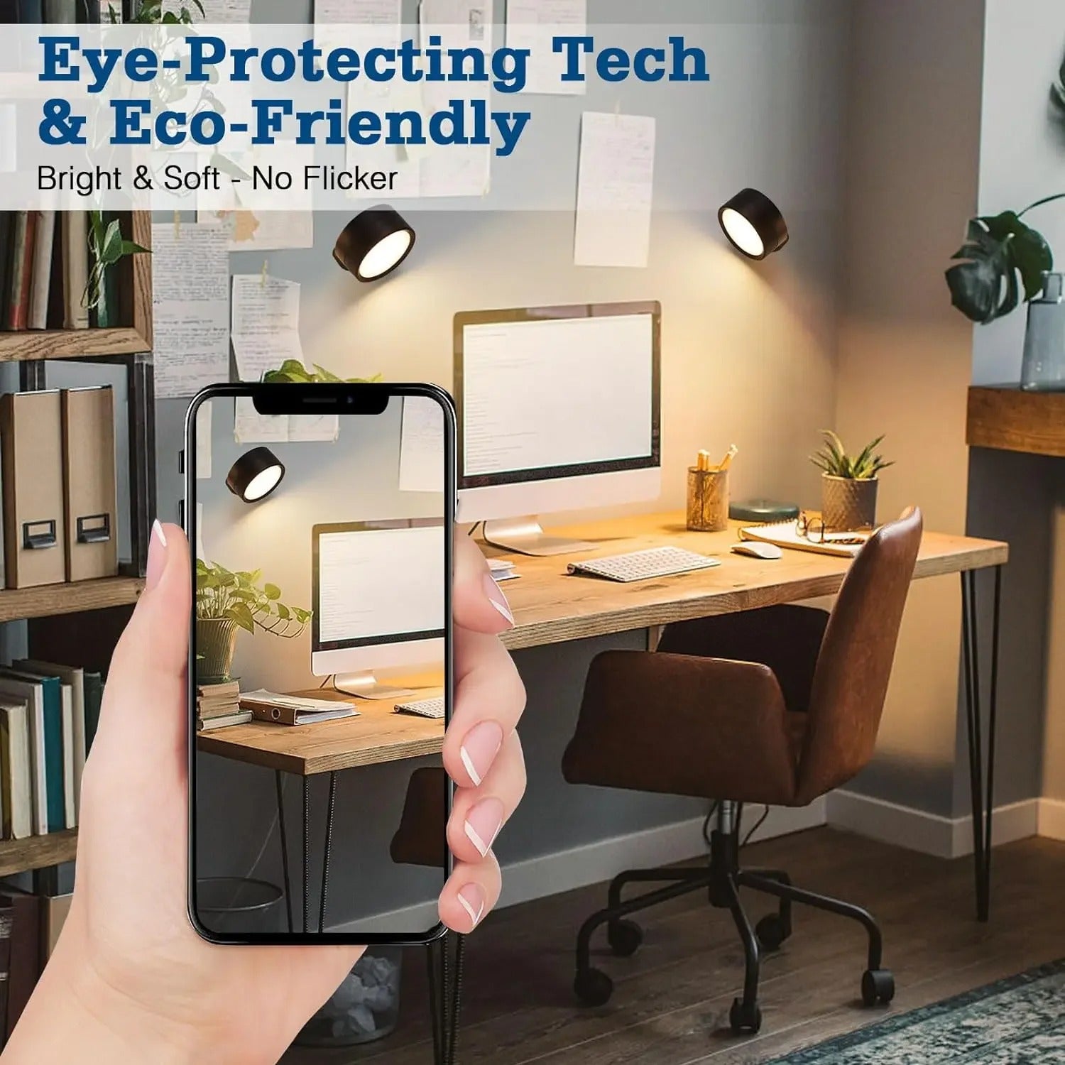 Magnetische LED-Wandleuchte, wiederaufladbare Leseleuchten 360° ° Rotation - AnavaShop