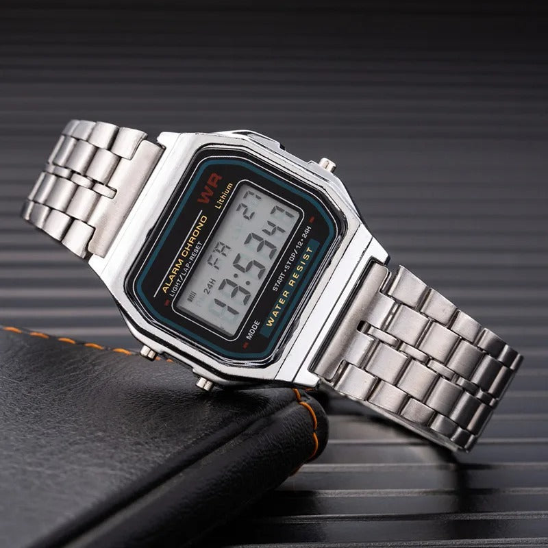 Neue Montre Homme F-91W Stahlband Uhr Für Männer LED Digital Sport - AnavaShop