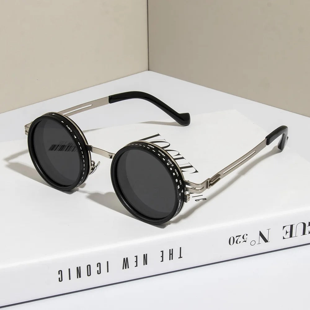 Polarisierte runde Sonnenbrille ND9 Einstellbare Dimmung Sonnenbrille Männer - AnavaShop