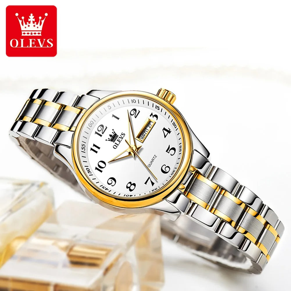 OLEVS Luxus Quarzuhr für Frauen Elegante Edelstahl Uhr - AnavaShop
