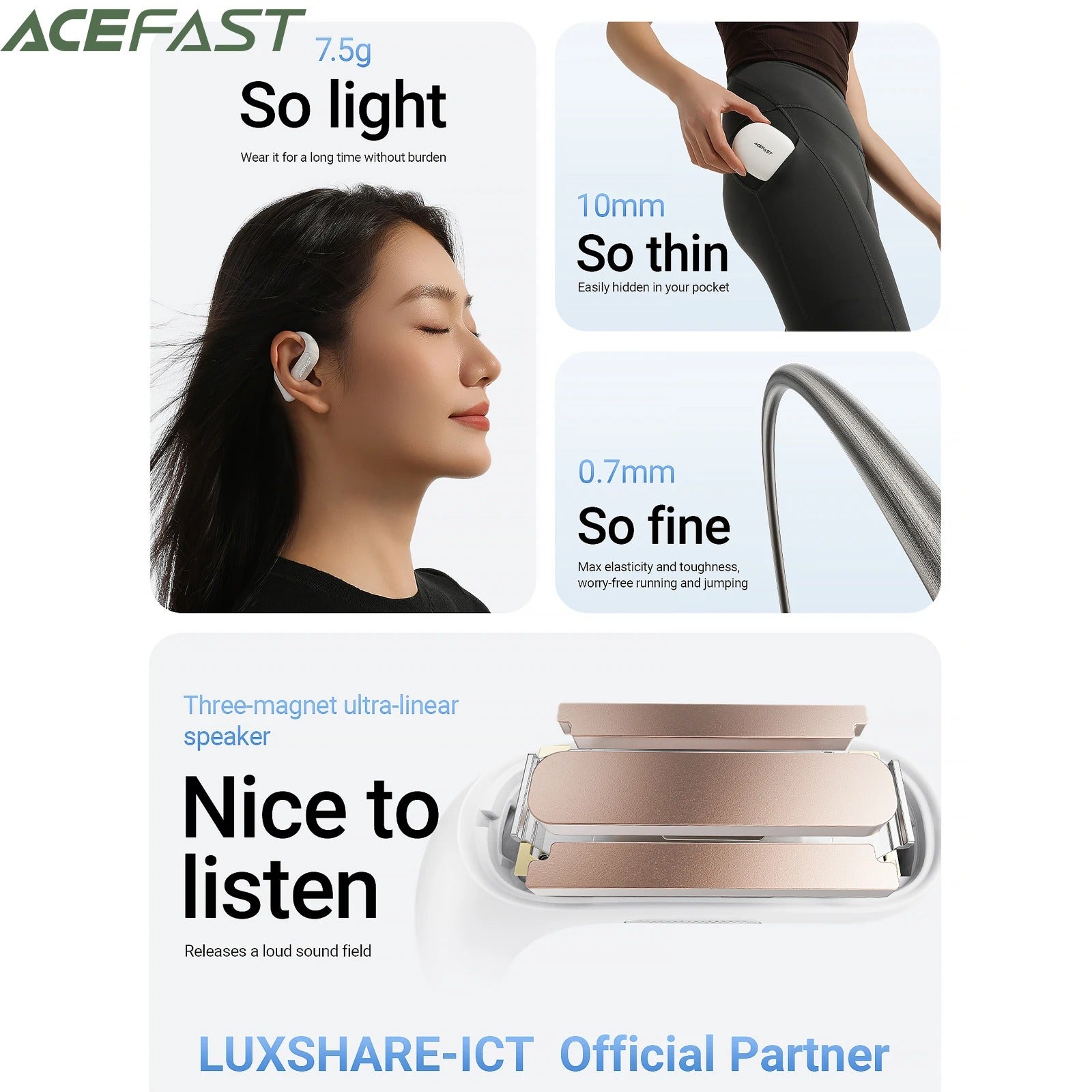 ACEFAST FA002 ACEFIT Air Wireless Bluetooth 5.4 Open-Ear-Kopfhörer - AnavaShop