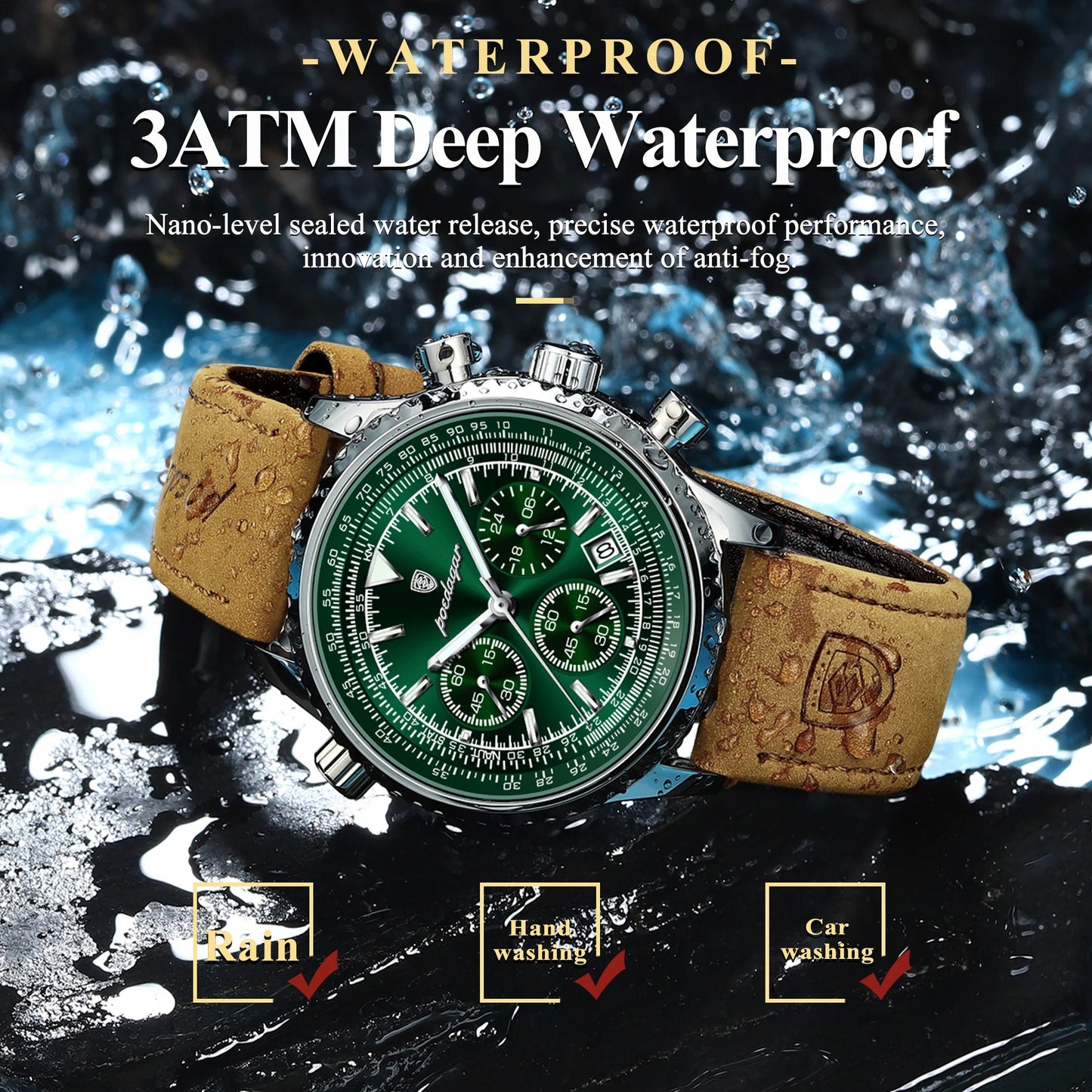 POEDAGAR Luxus Mann Uhr Quarz Wasserdicht Leucht - AnavaShop
