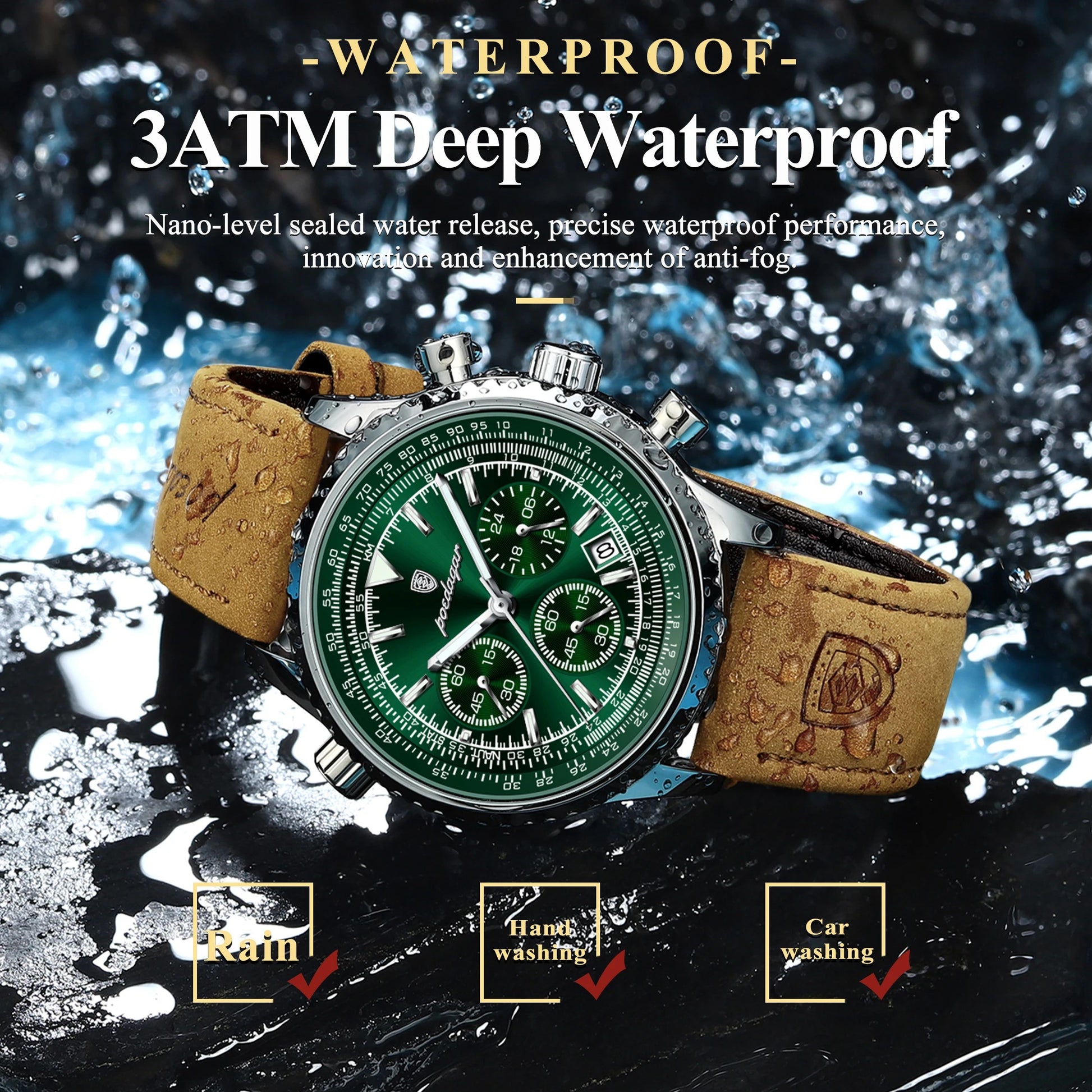 POEDAGAR Luxus Mann Uhr Quarz Wasserdicht Leucht - AnavaShop