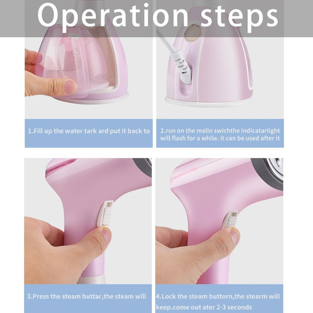 saengQ Handheld Garment Steamer 1500 W elektrisches Haushalts-Stoff-Dampfbügeleisen 280 ml tragbare vertikale schnelle Hitze zum Bügeln von Kleidung - AnavaShop