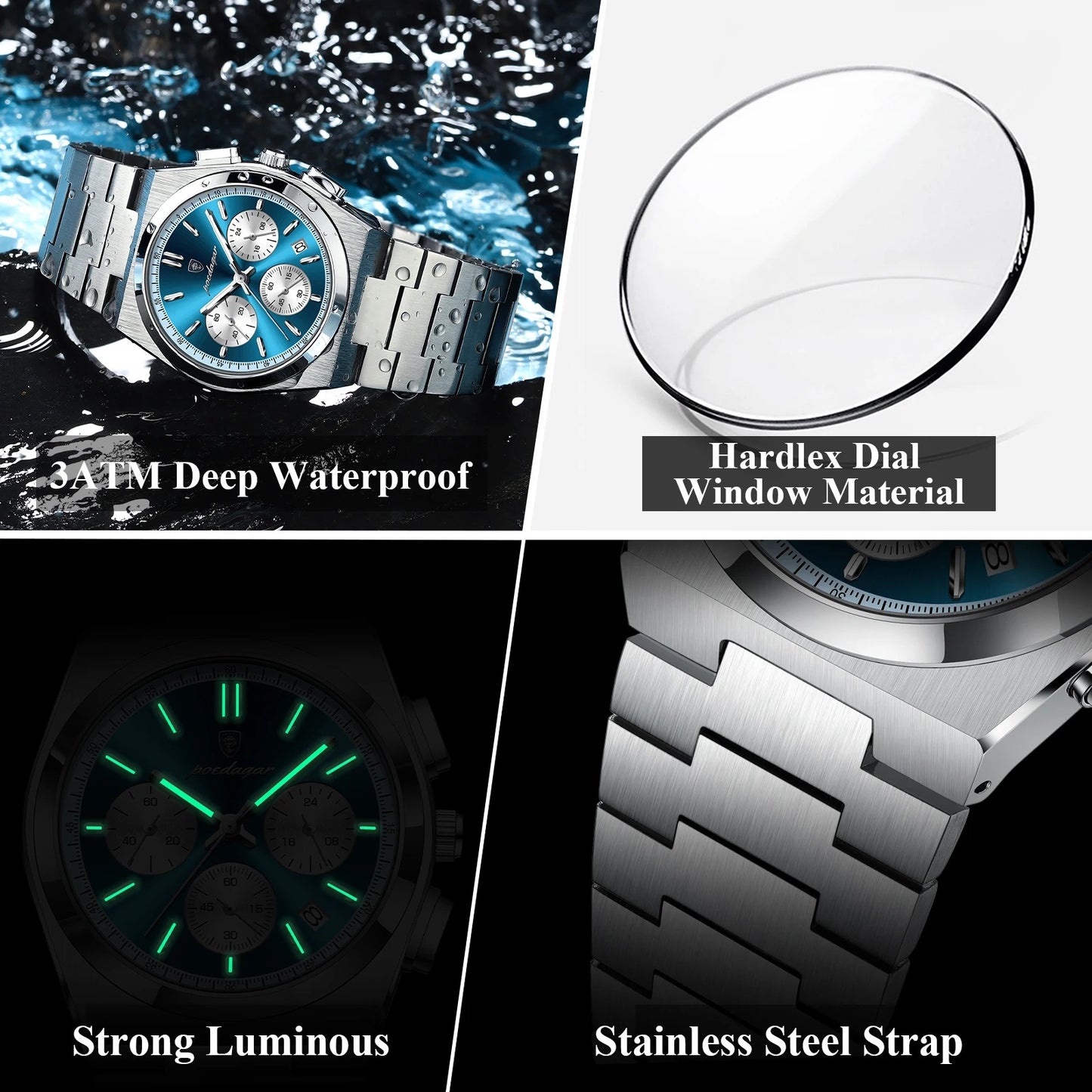 POEDAGAR Luxus Mann Quarzuhr Sport Militär Uhr Für Männer - AnavaShop
