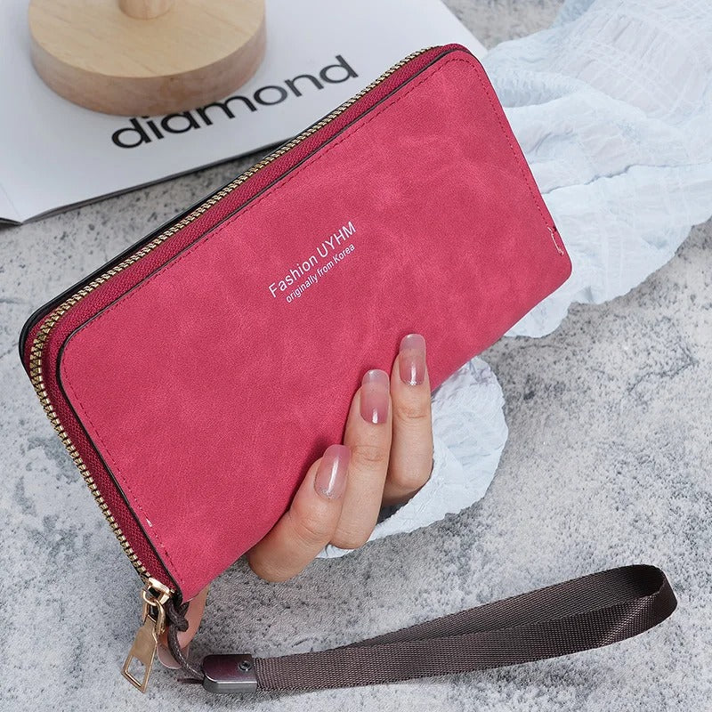 Damen halten eine lange Geldbörse 2025, neue koreanische Handtasche