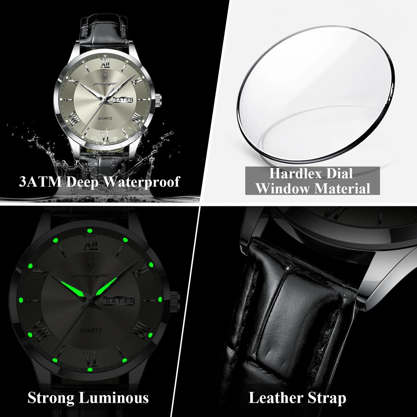 POEDAGAR Top Luxus Uhr Für Männer Militärische Wasserdichte - AnavaShop