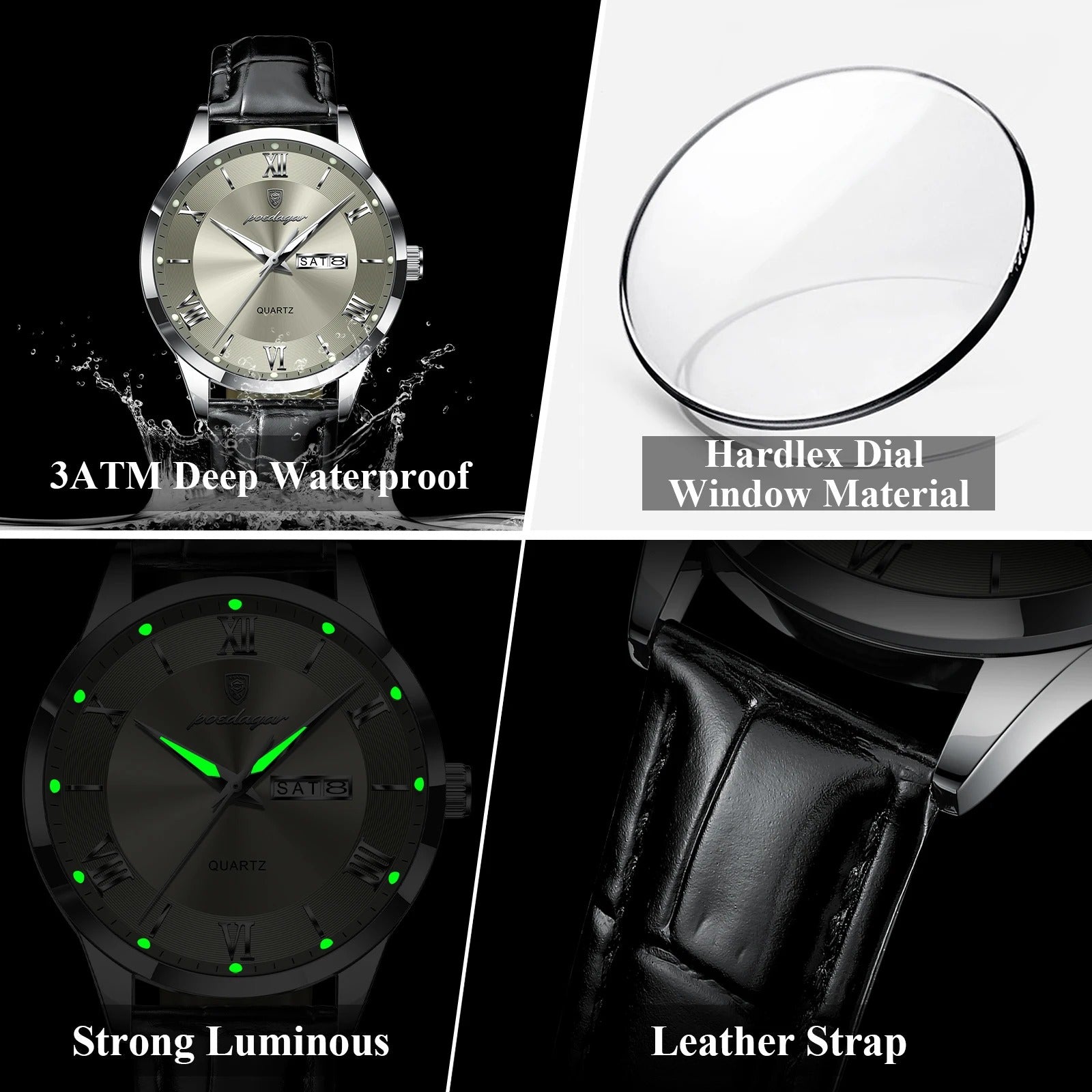 POEDAGAR Top Luxus Uhr Für Männer Militärische Wasserdichte - AnavaShop