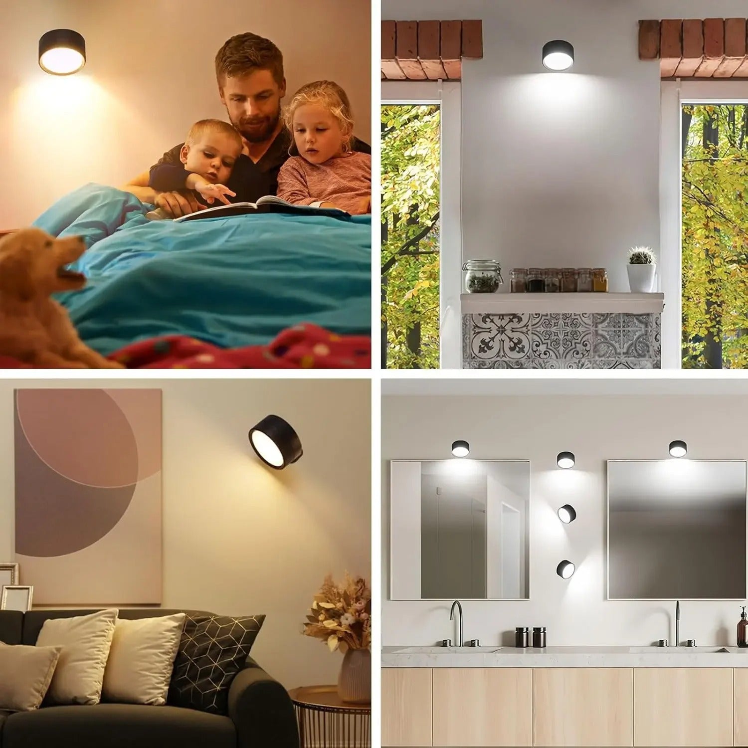 Magnetische LED-Wandleuchte, wiederaufladbare Leseleuchten 360° ° Rotation - AnavaShop