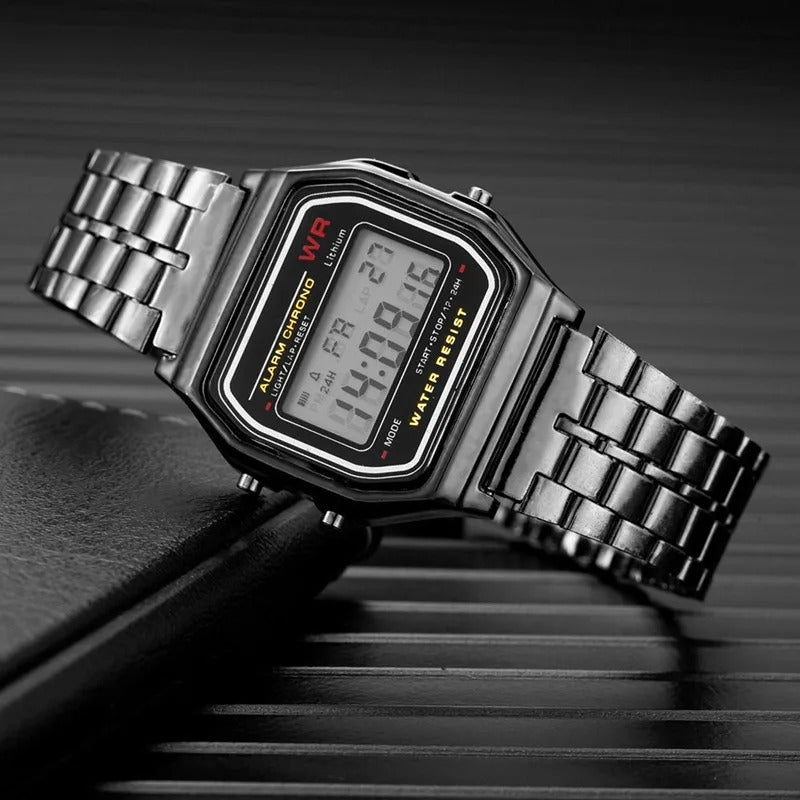Neue Montre Homme F-91W Stahlband Uhr Für Männer LED Digital Sport - AnavaShop