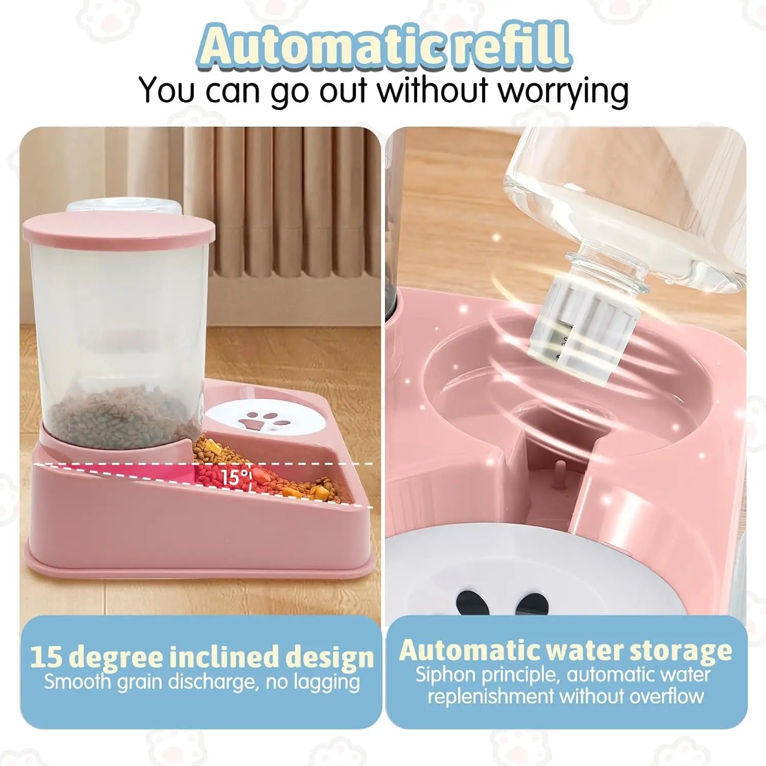 Automatisches Futterspender-Wasserspender-Set für Katzen - AnavaShop