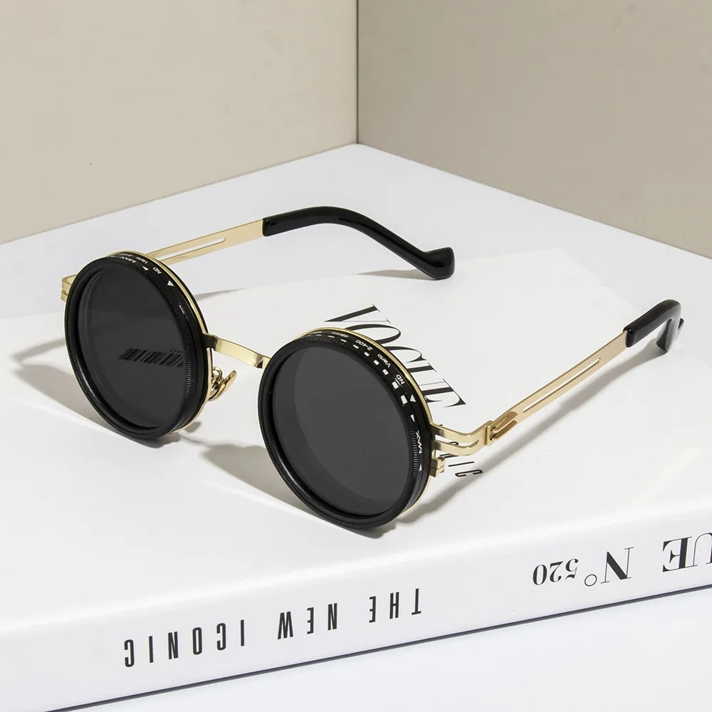 Polarisierte runde Sonnenbrille ND9 Einstellbare Dimmung Sonnenbrille Männer - AnavaShop