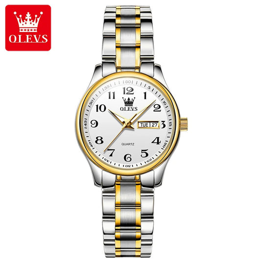 OLEVS Luxus Quarzuhr für Frauen Elegante Edelstahl Uhr - AnavaShop