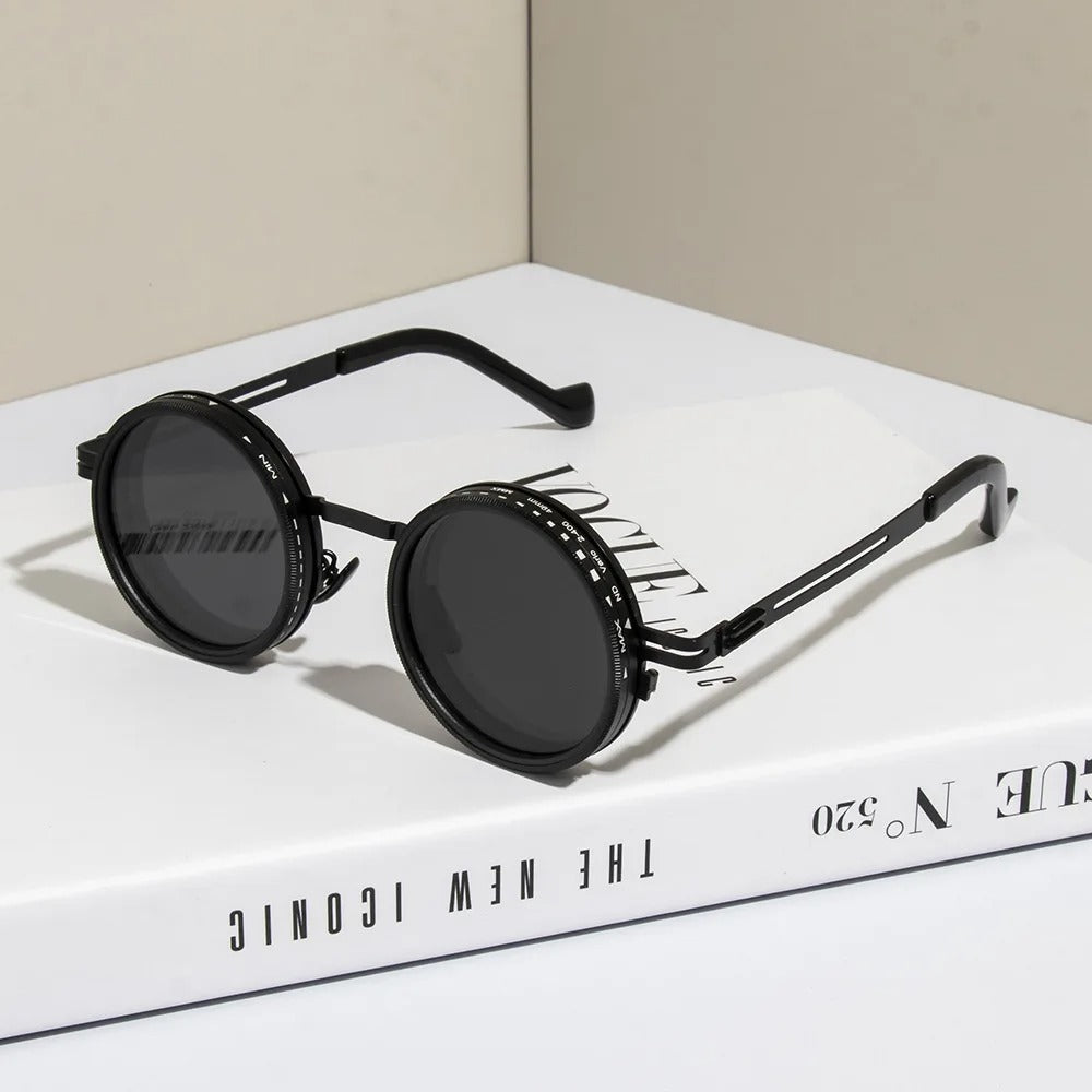 Polarisierte runde Sonnenbrille ND9 Einstellbare Dimmung Sonnenbrille Männer - AnavaShop