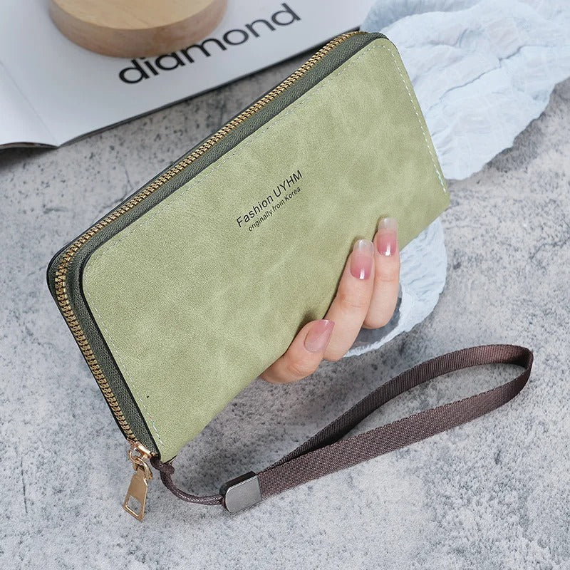 Damen halten eine lange Geldbörse 2025, neue koreanische Handtasche
