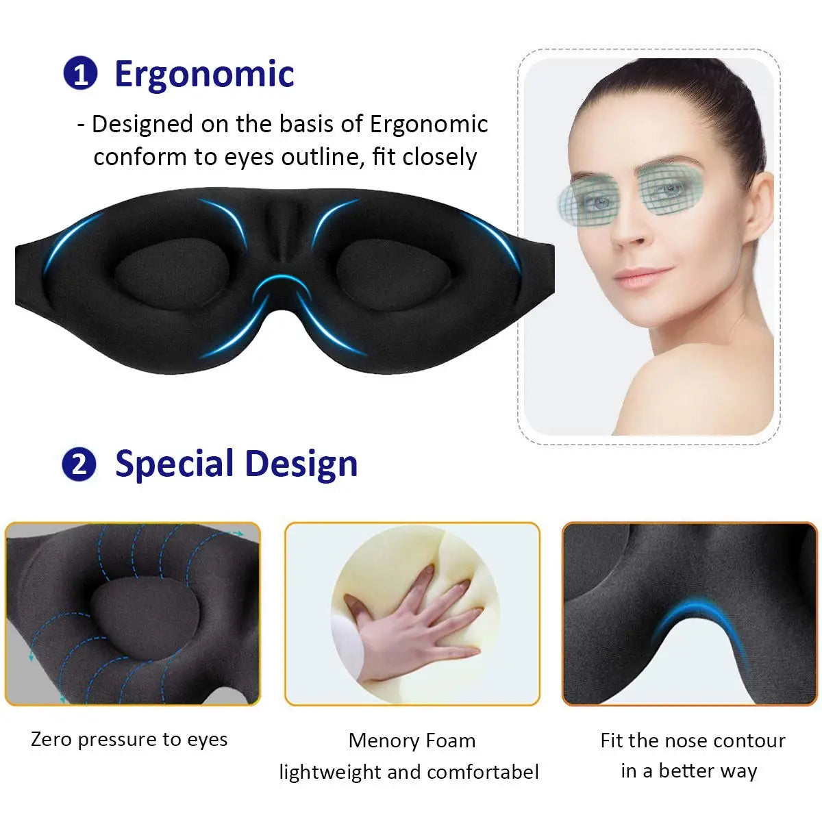 3D Konturierte Schlafmaske - AnavaShop